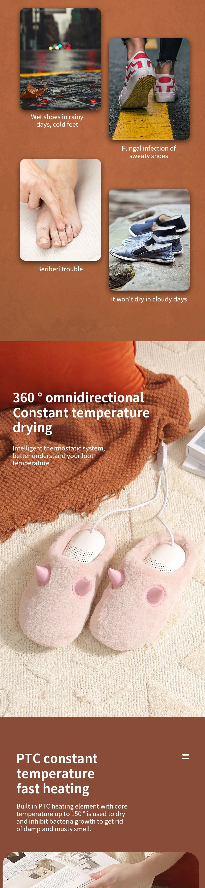 Electric Shoes Dryer Portable Sterilization Threespeed Timing Drying Deodorization Mini Shoe