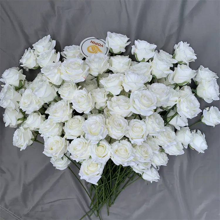 Yopin150 Wholesale Artificial Centerpiece Flower White Single Rose Without Leaves Flower Buy