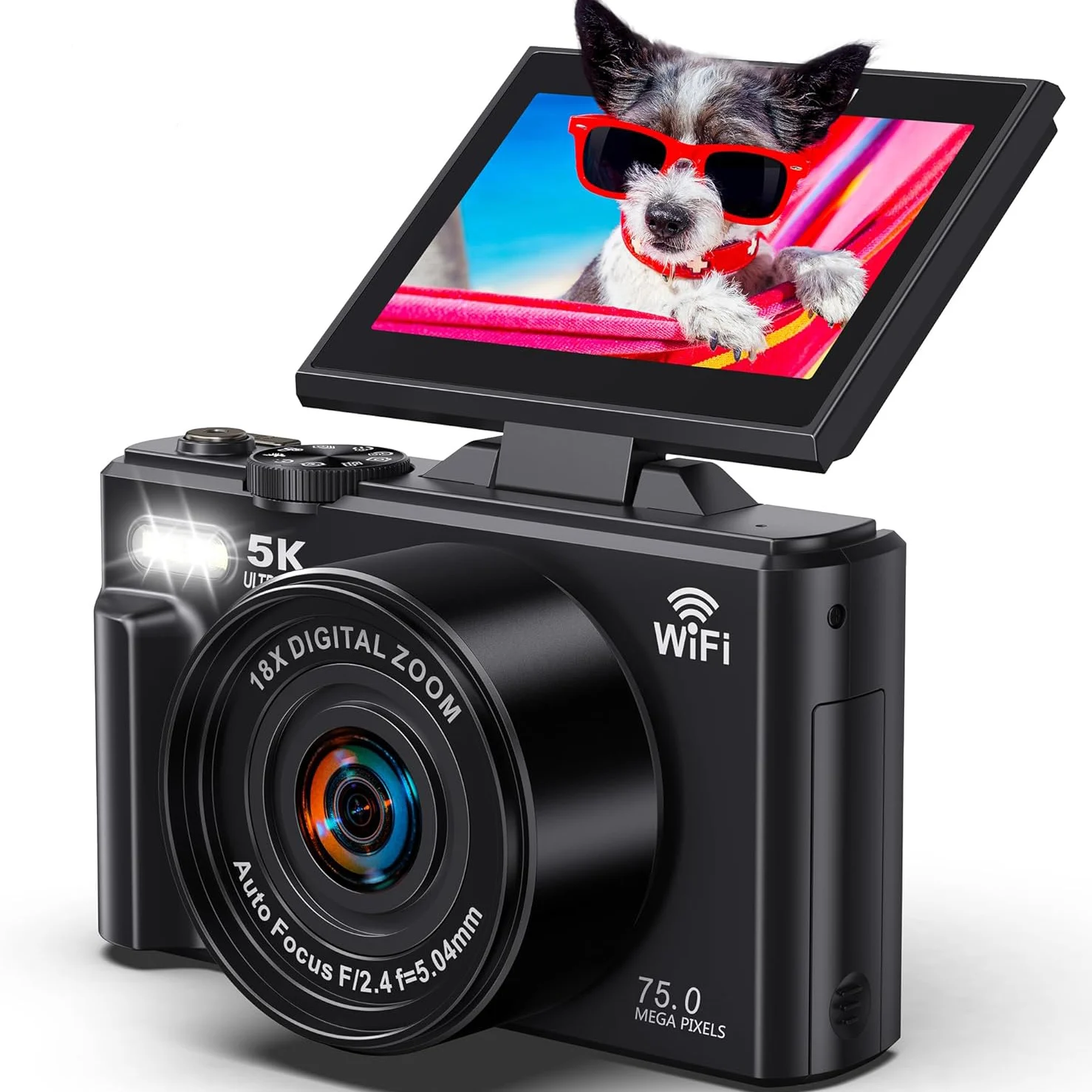 UHD WiFi 5K Digital Camera with 18X Zoom, 3