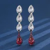 Boucles d'oreilles en corindon rouge