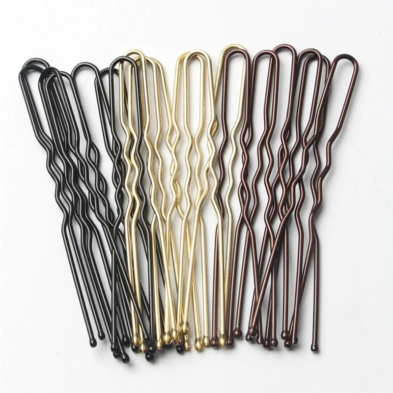 Разноцветные металлические заколки для волос разных размеров салона красочные изогнутые черные и розовые u-образные «сделай