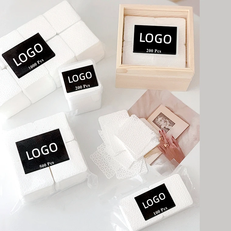 Свободный изготовленный на заказ логотип безворсовой ногтей протрите салфетка для ногтей для удаления мягкий ворса салфетки ногтей