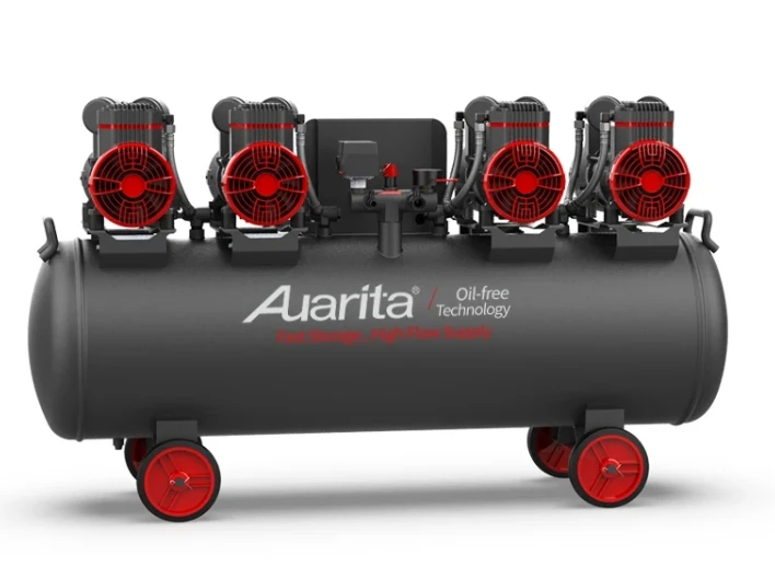 2.4kw 120L 120L Silent Industrial Electric Oil-free 4-cylinder Oil-free ...