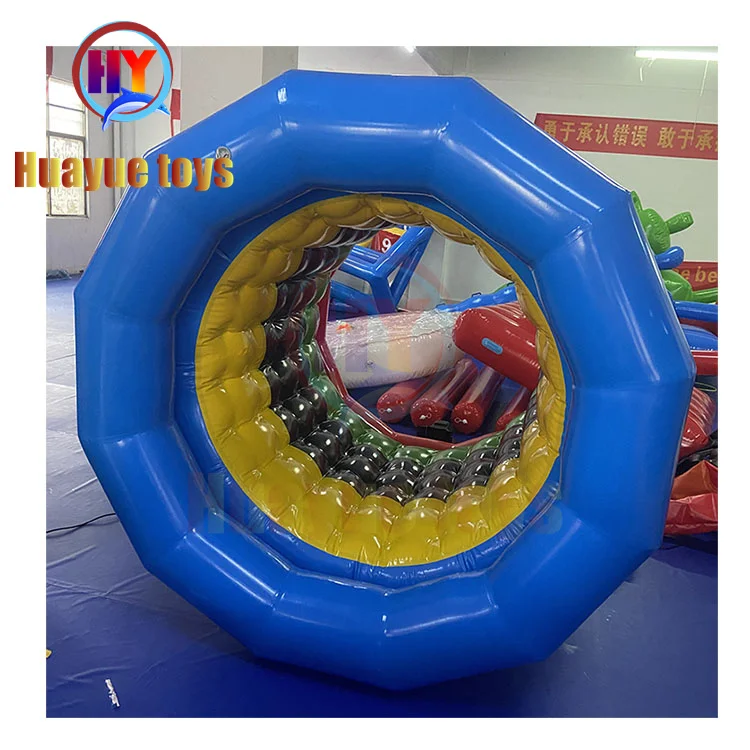 Outdoor Team Building Games Inflatable Land Rolling Wheel / Water Play ...