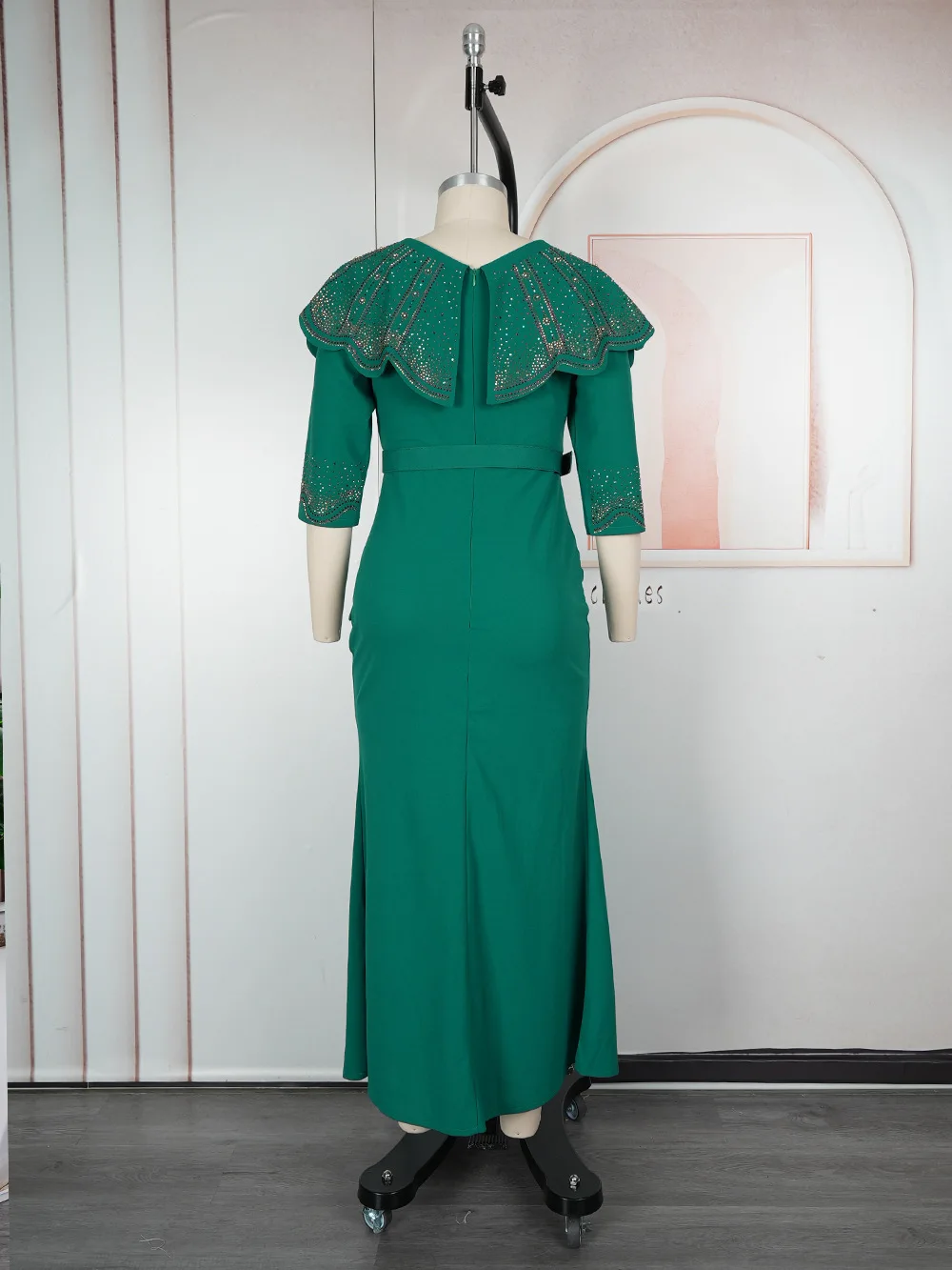 Independent Station Foreign Trade Cross-Border African Plus Size Women's  Cashmere Floor-Length Bodycon Elegant Party Dress