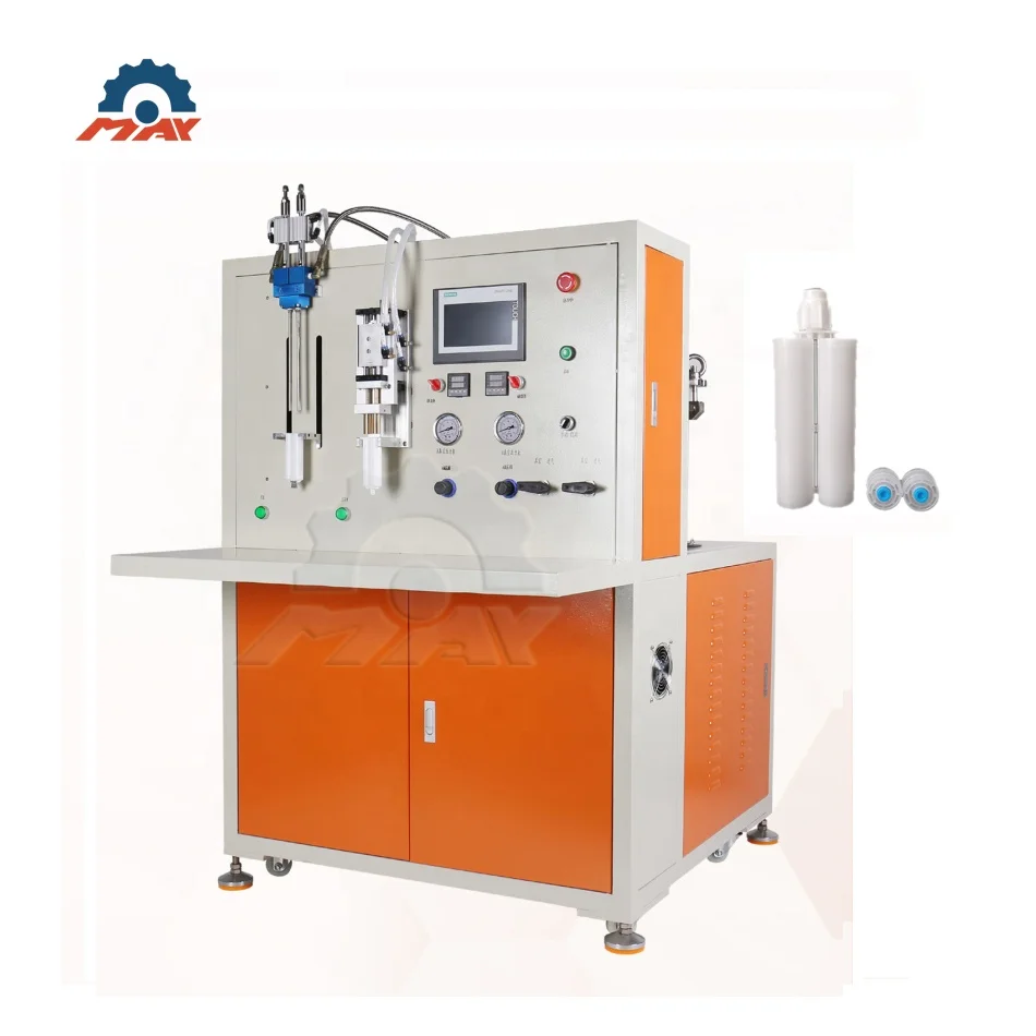 Two Component Cartridges Adhesive Epoxy Filling Machine 50ml 200ml Dual Syringes Auto Glue Filling Machine