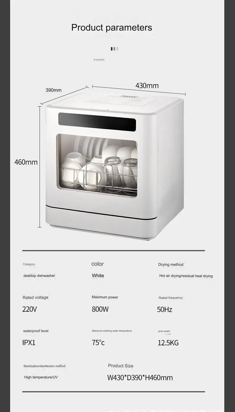 Cheap Price Electric Countertop Mini Smart Dishwasher Fully Automatic