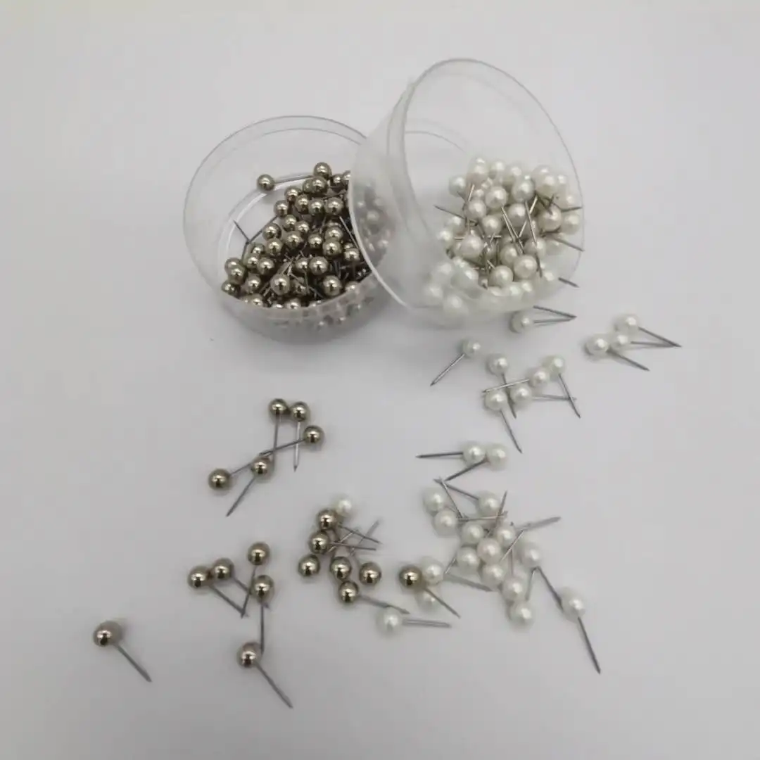 Metal Head Custom Office Pins with Ball Thumbtack Decorative Drawing Paper Pushpins Metal Color Push Pins Map Pins