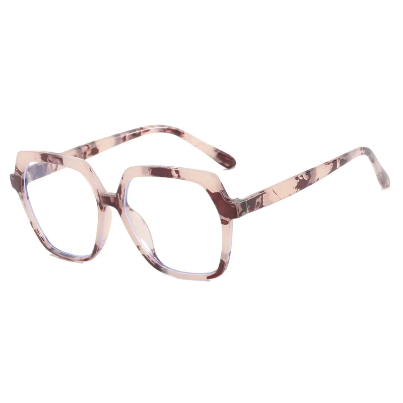 2024 New Retro Luxury Square Beige Glasses Frames Patchwork Color Irregular Frame Trendy Sexy Ladies' Myopia Reading Eyeglasses
