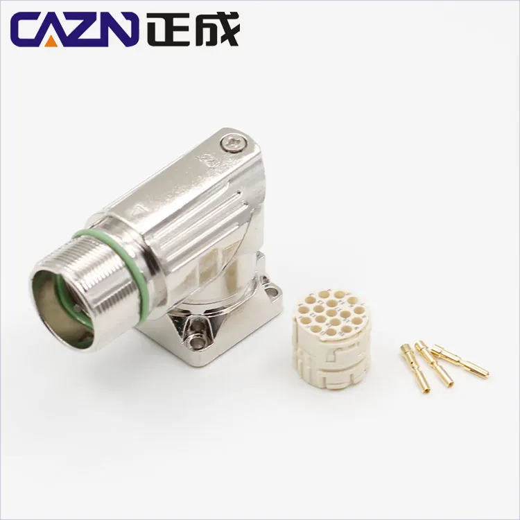 M23 Metal Shield Socket  KUKA Robotic Arm Connector 6 7 9 12 17pin Logistics Sorting Robot M23 signal Connector