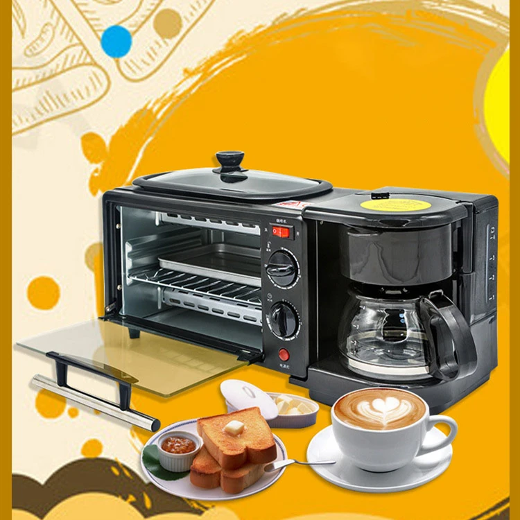 3 in 1 Household Three In One Coffee Oven Toaster Multifunctional Automatic Toaster  Mini Electric Oven For Frying Eggs