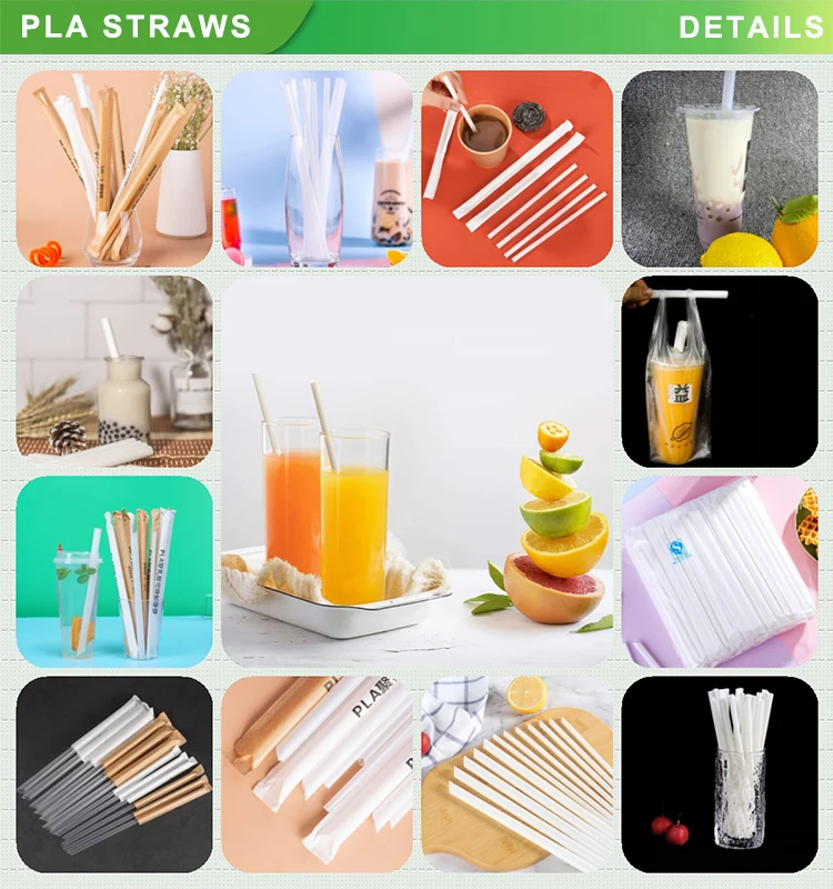 Biodegradable Straw Pla Corn Paper Packaging Compostable Straws