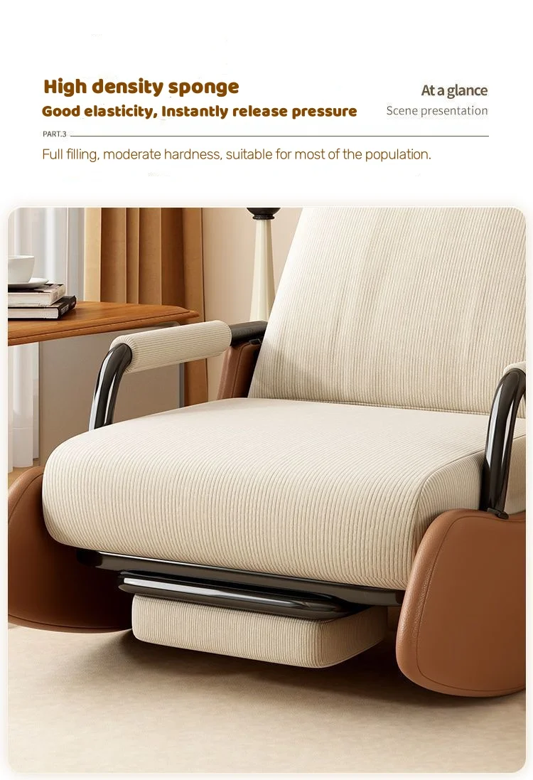 Foldable Rocking Chair with Detachable Cover - Modern Style