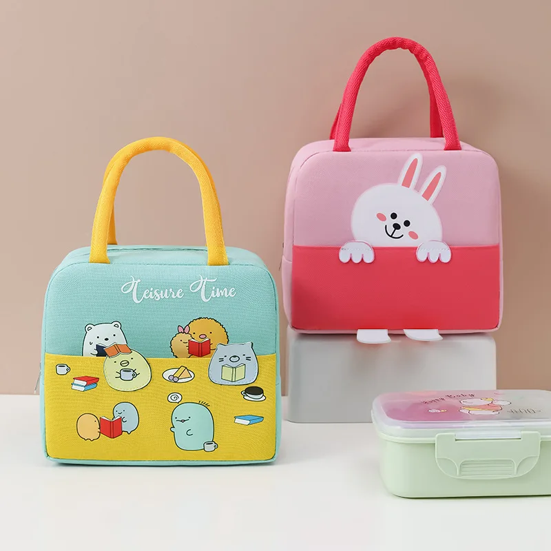 Cute Animal Zipper Thermal Lunch Box Kids Bags Reusable Hand Carry ...