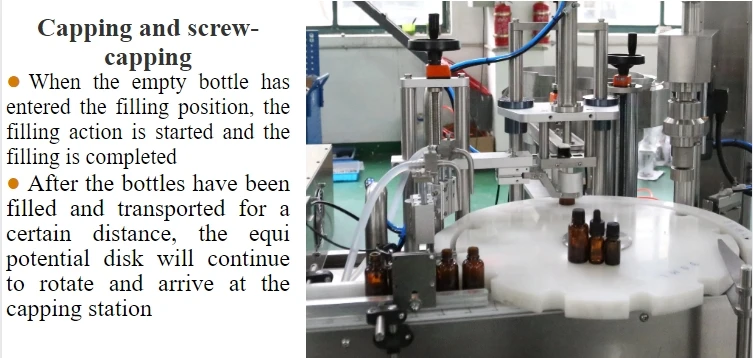 Automatic Small Bottle  Glass Dropper  Liquid Filler Boston Hydrosols Cosmetic Essential Oil Filler Capping Labeling Machine factory