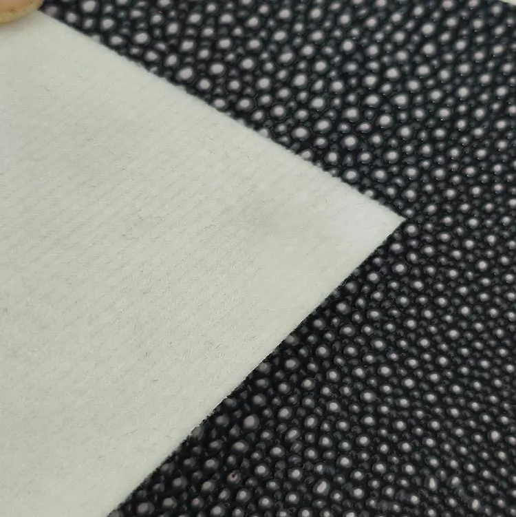 High Quality Full Grain Imitated stingray Fish Skin Grain Artificial PVC Leather Roll for Bags Shoes