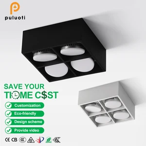 PULUOTI Adjustable Anti-Glare Spotlights with Easy Installation GX53 Surface Downlights Replacements Black for Home Hotel