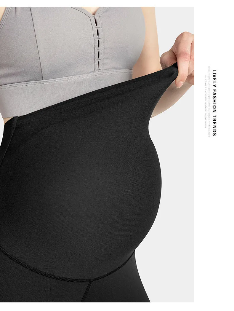 Women's Compression Maternity Workout Leggings Over The Belly Pregnancy