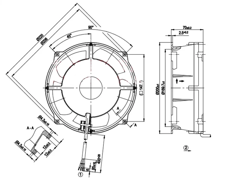 Original Frequency converter fan W1G180-AB31-01 24V 4.3A 93W fan