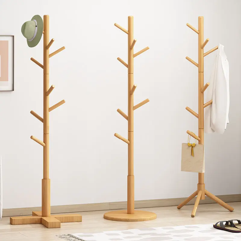 Suit Wooden Coat Hanger Stand Clothes Drying Rack Stand Office Coat