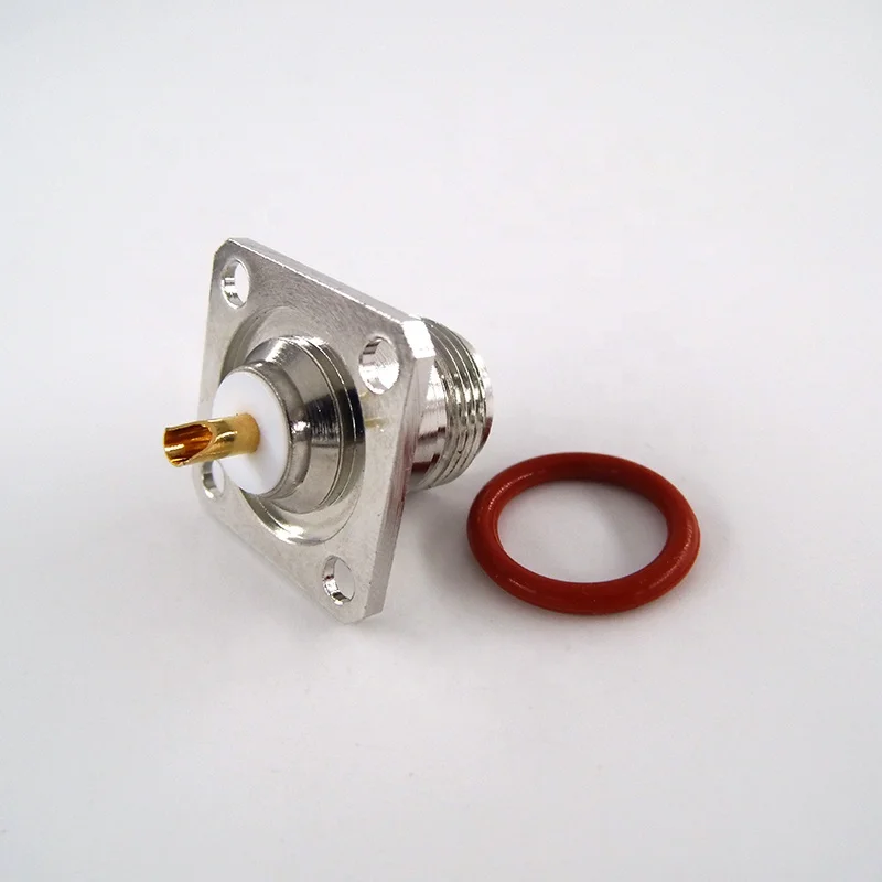 Mm Sq Flange N Type Female Jack Rf Coaxial Connector With Receptacle Rf Coaxial Connector Odm