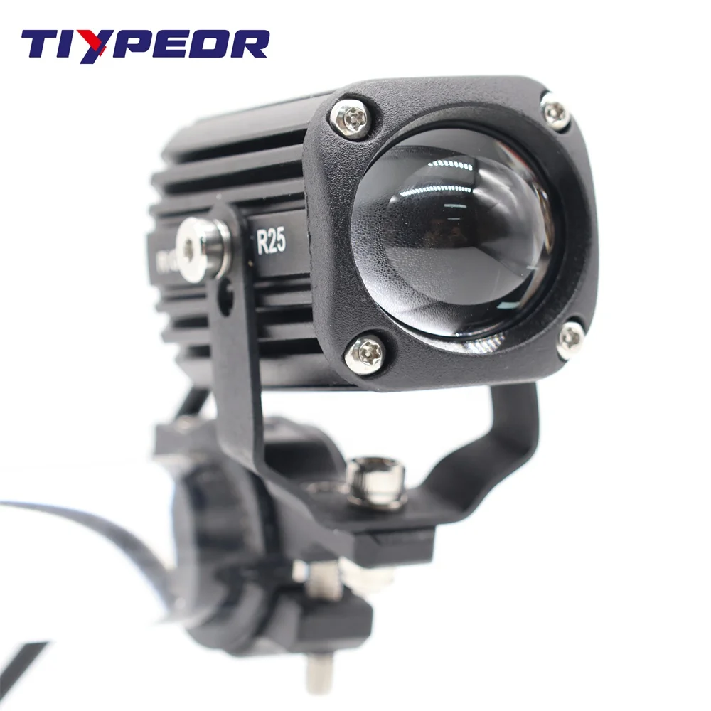 TIYPEOR Motorcycle Wireless Switch 50W Spotlight IP68 Waterproof Fog Light CNC Aluminum Hi/Lo Beam Auxiliary Driving Headlight
