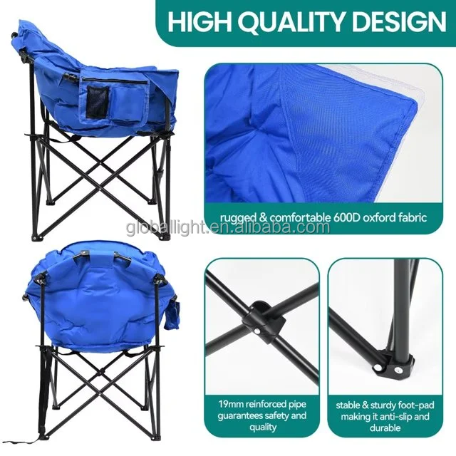 Portable 500lbs Capacity Moon Saucer Heated Camping Chair With 3 Heat ...
