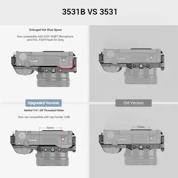 SmallRig Camera Cage with Built-in Quick Release Plate for Arca-Swiss  Cold Shoe for Sony ZV-E10 - 3531B detail image