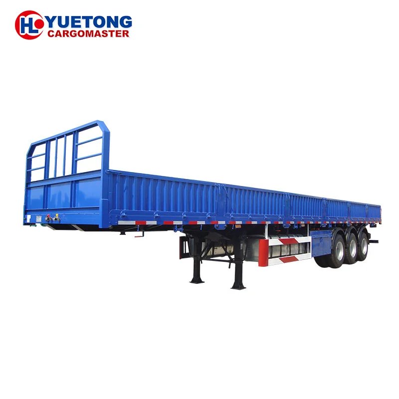 Drop Side Semi Trailer 13m 30/40/50/tons Side Wall Semi Trailer ...