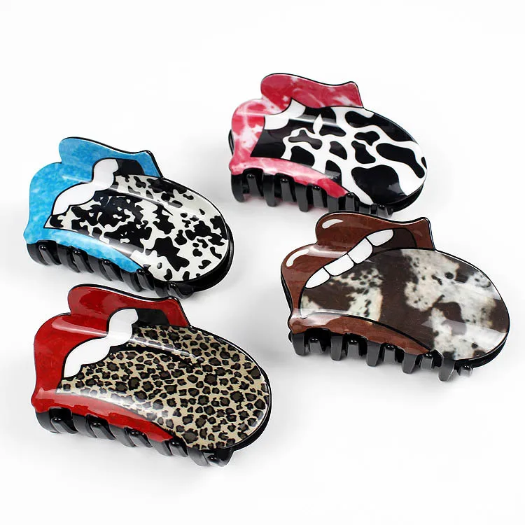 Retro Cowboy Style Custom Design Hair Claw Cute Sunflower Cow Print