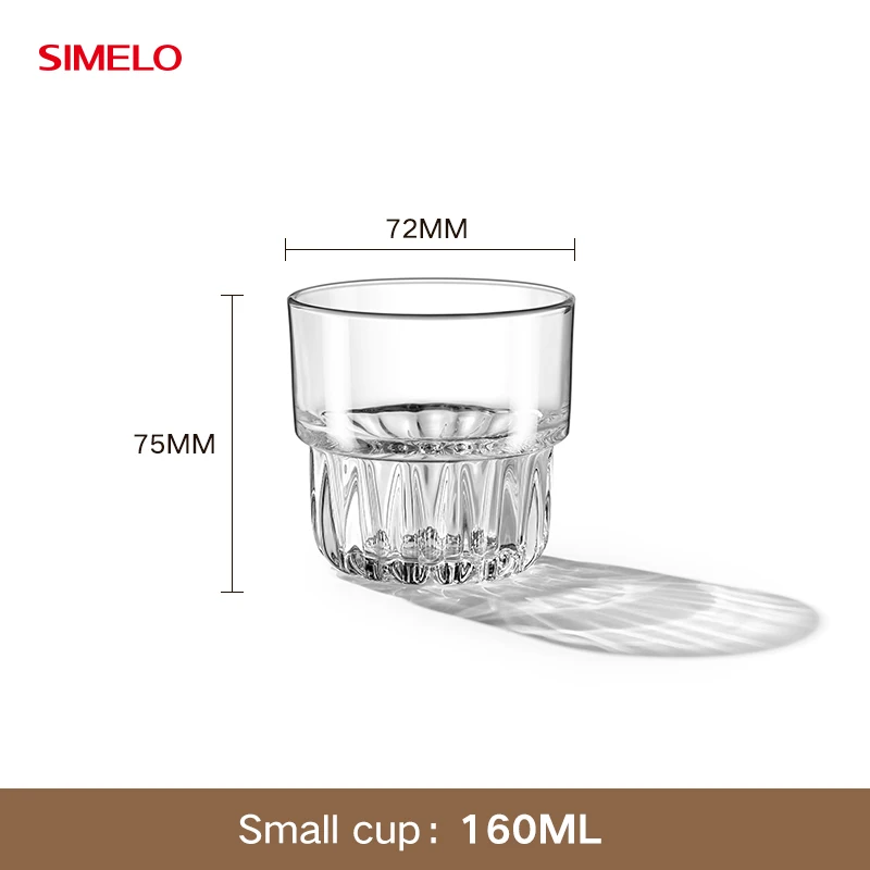 SIMELO 160ml Superior Quality High Borosilicate Glass Coffee Cup Bar Cafe Cockta