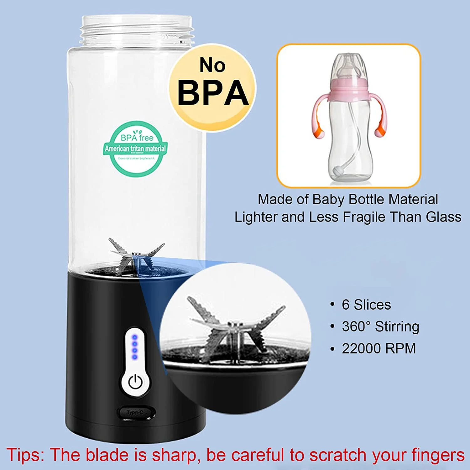 Electric Usb Shaker Bottle Rechargeable Waterproof Juicer Blender Mini Orange Juice Mixer Smoothie Portable Blender New Arrival_voghion.com