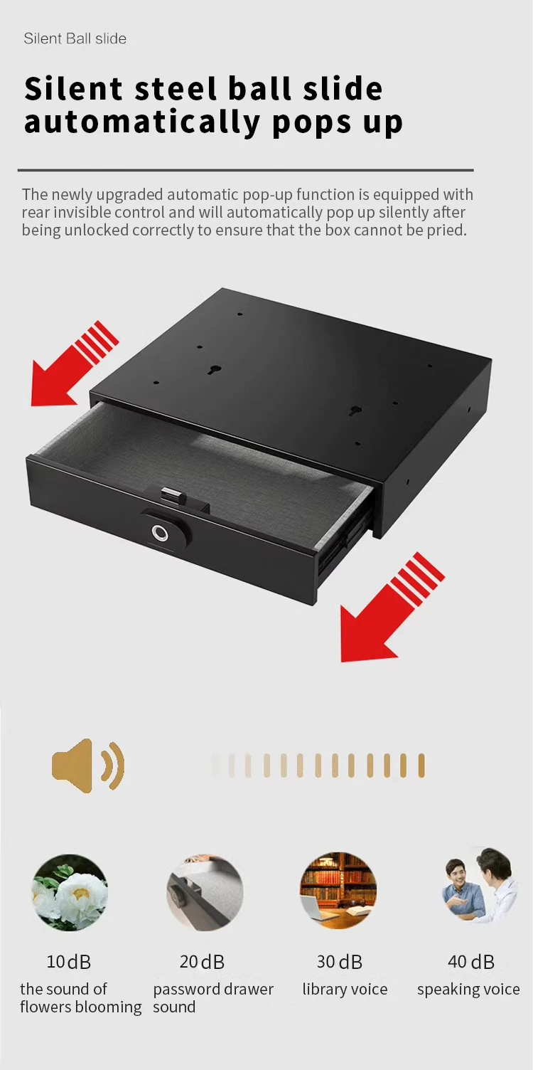 CEQSAFE Smart Hidden Furniture Secret Jewelry Money Digital Drawer Safe Box for Money details