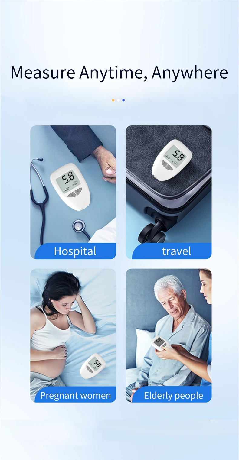 product factory electric blood glucose meter for elderly high blood sugar test strip with lancet detector health monitor and analysis-5