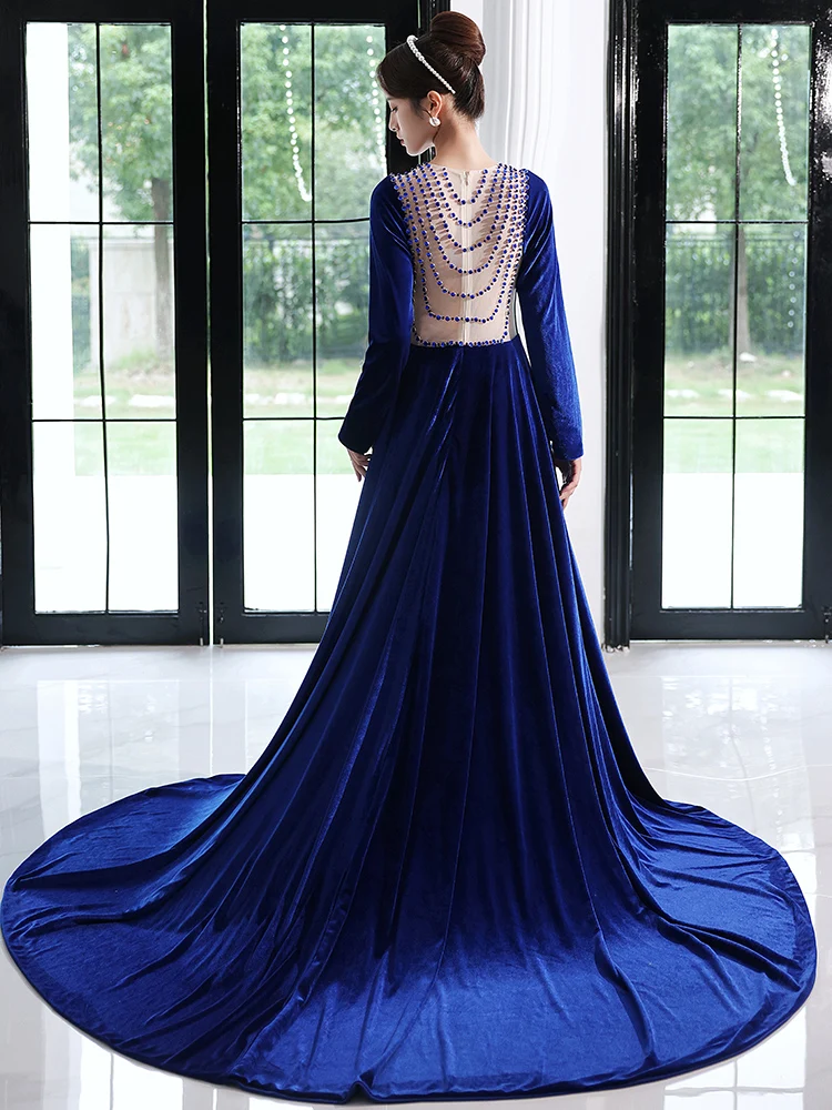 Shop Custom Made Plus Size Designer Gowns in Royal Blue