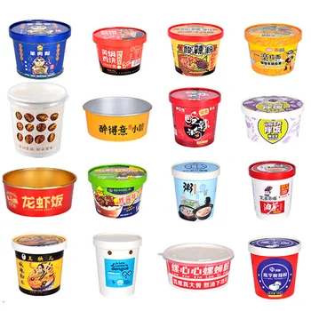 Factory customized logo paper bowl Instant Noodle Bucket Paper Ramen Cup with lid