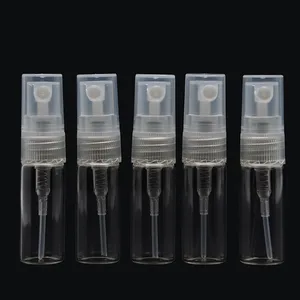 Square Glass Perfume Spray Bottle with Pump Sprayer 5ml Sample Size