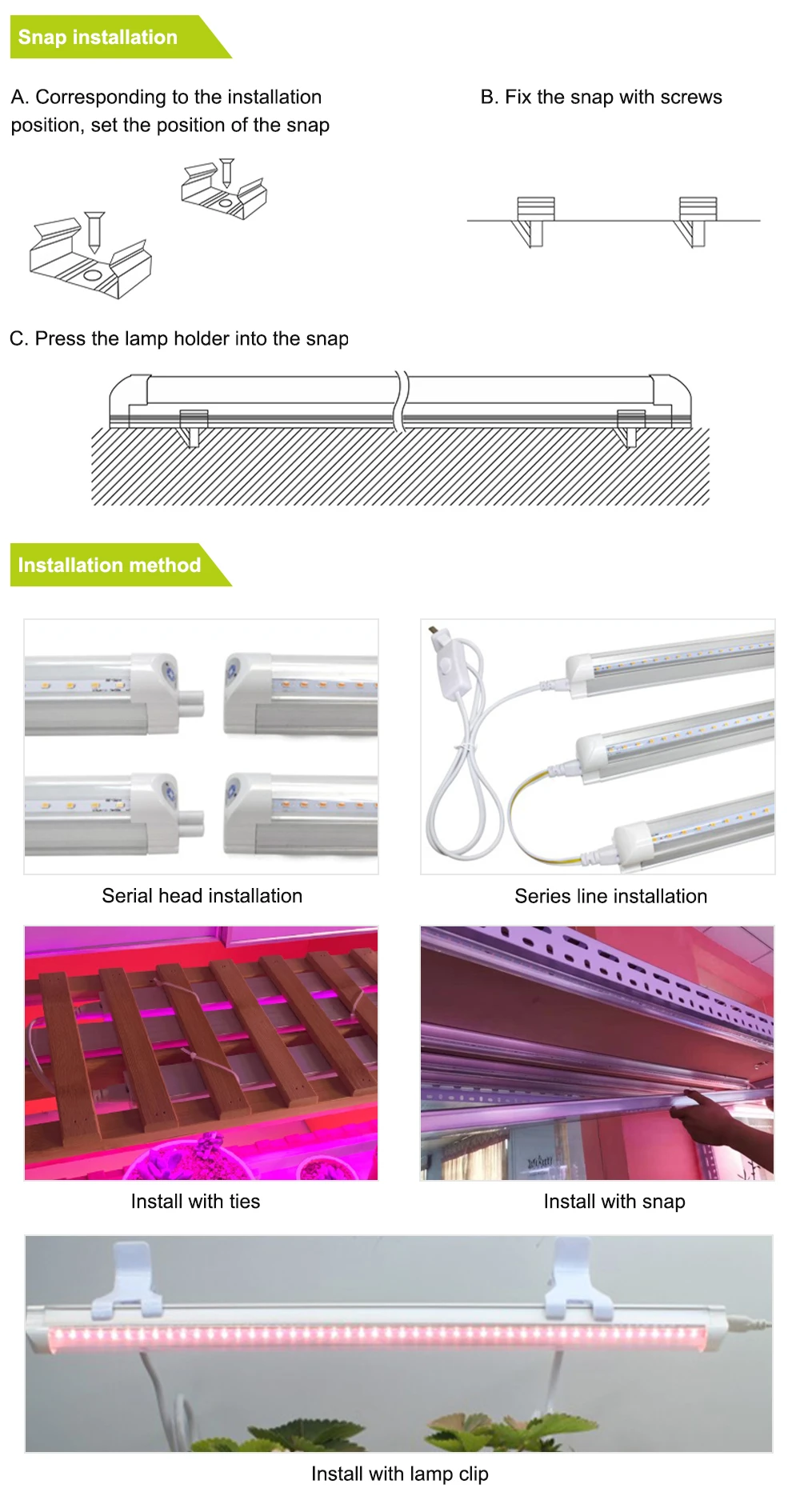 9w 20w 36w T8 Full Spectrum Single Double Row Dragon Fruit Led Tube