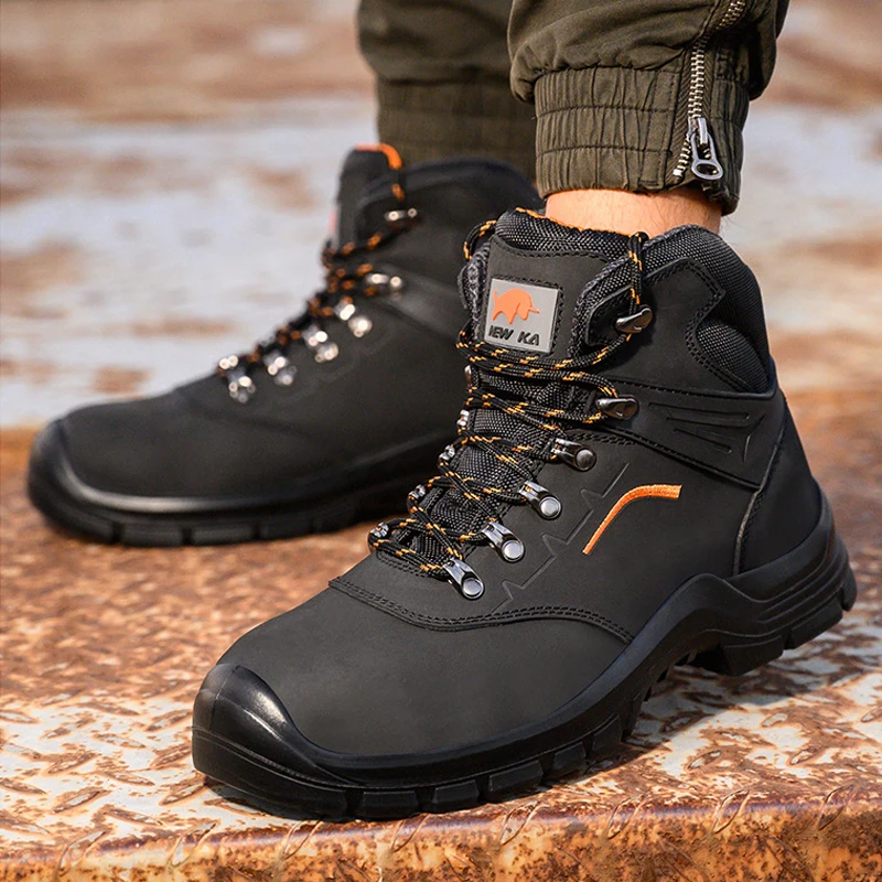 Zapatillas de trabajo de construcción de soldadura antiperforación, botas  de seguridad ligeras impermeables, zapatos de trabajo con punta de acero