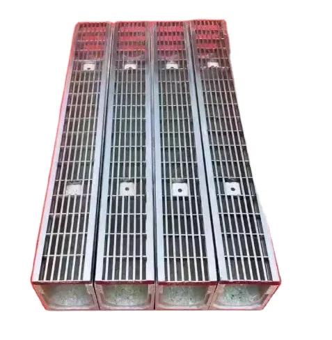 EN 1433  Load Class C 250  E 600 F 900 U Shape Drain Trench Precast Concrete Drainage Channel With Ductile Cast Iron Grating
