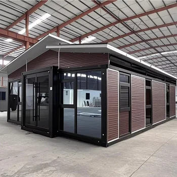 Luxury Modern Steel Structure Quick Build Prefabricated Expandable Container House Mobile Tiny Home Sun Room  Prefab Villa