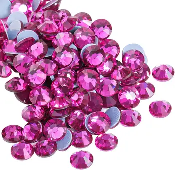 OPL Fuchsia Glass HotFix Rhinestones - Elegant & Durable Decorative Stones Perfect for Crafts & Apparel