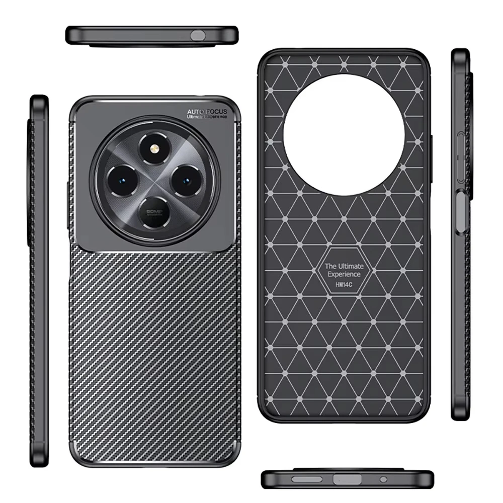 Laudtec Sjk903 Carbon Fiber Texture Phone Case Simple Business Skin Friendly Thin Shell Light Cover For Xiaomi Redmi 14C 14R