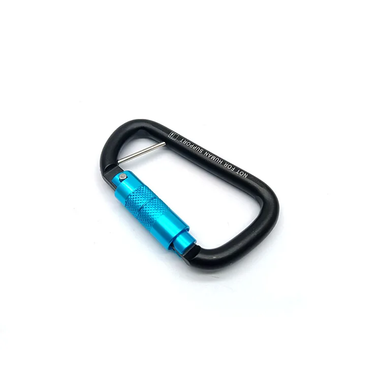 Carabiner Aluminum Screw Locking Gate Heavy Duty D-shape for Hiking Industrial camping Safety mosquetones de escalada de 5kn