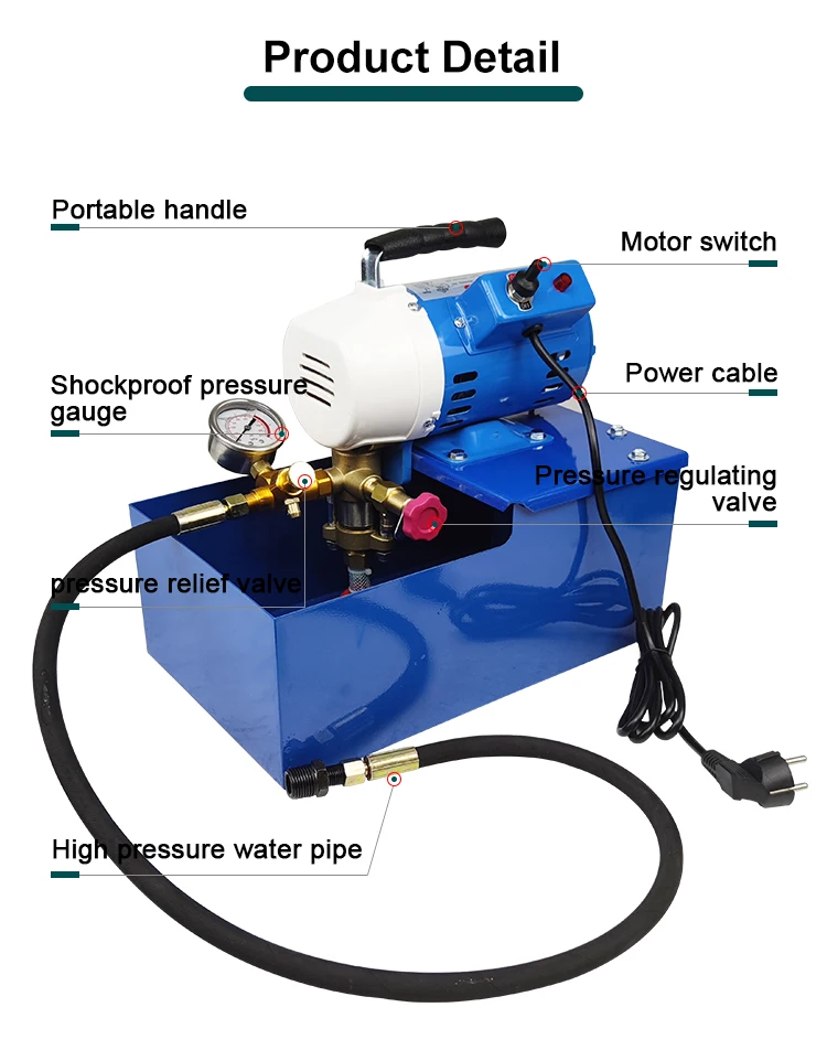 DSY-25 Portable Electric Pressure Test Pump - Hydrostatic Tester for ...