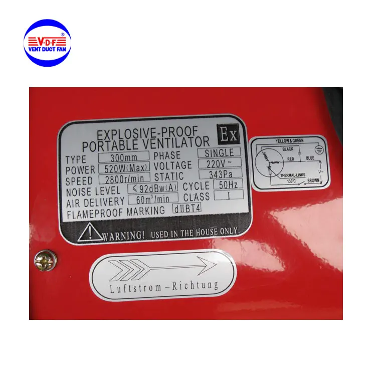 Electric Atex Portable Blower, Axial, Copper, Aluminum, 520W - detail 14