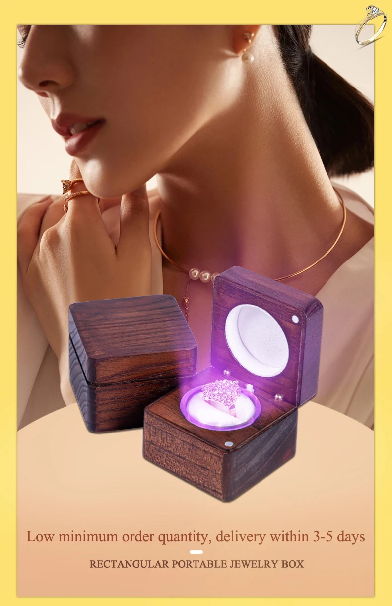 Led Color Light Ring Box With Personalized Design,Led Wedding Ring Box