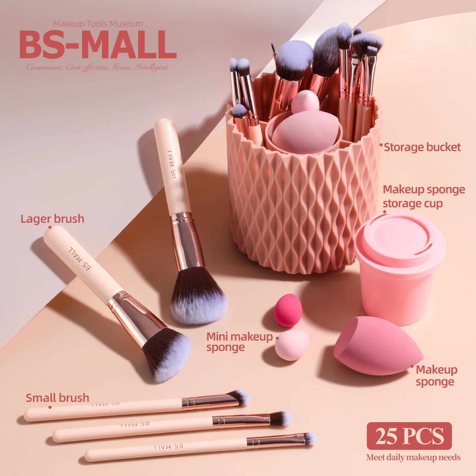 Bsmall 25pcs Face Makeup Tools Set Private Label Makeup Sponge