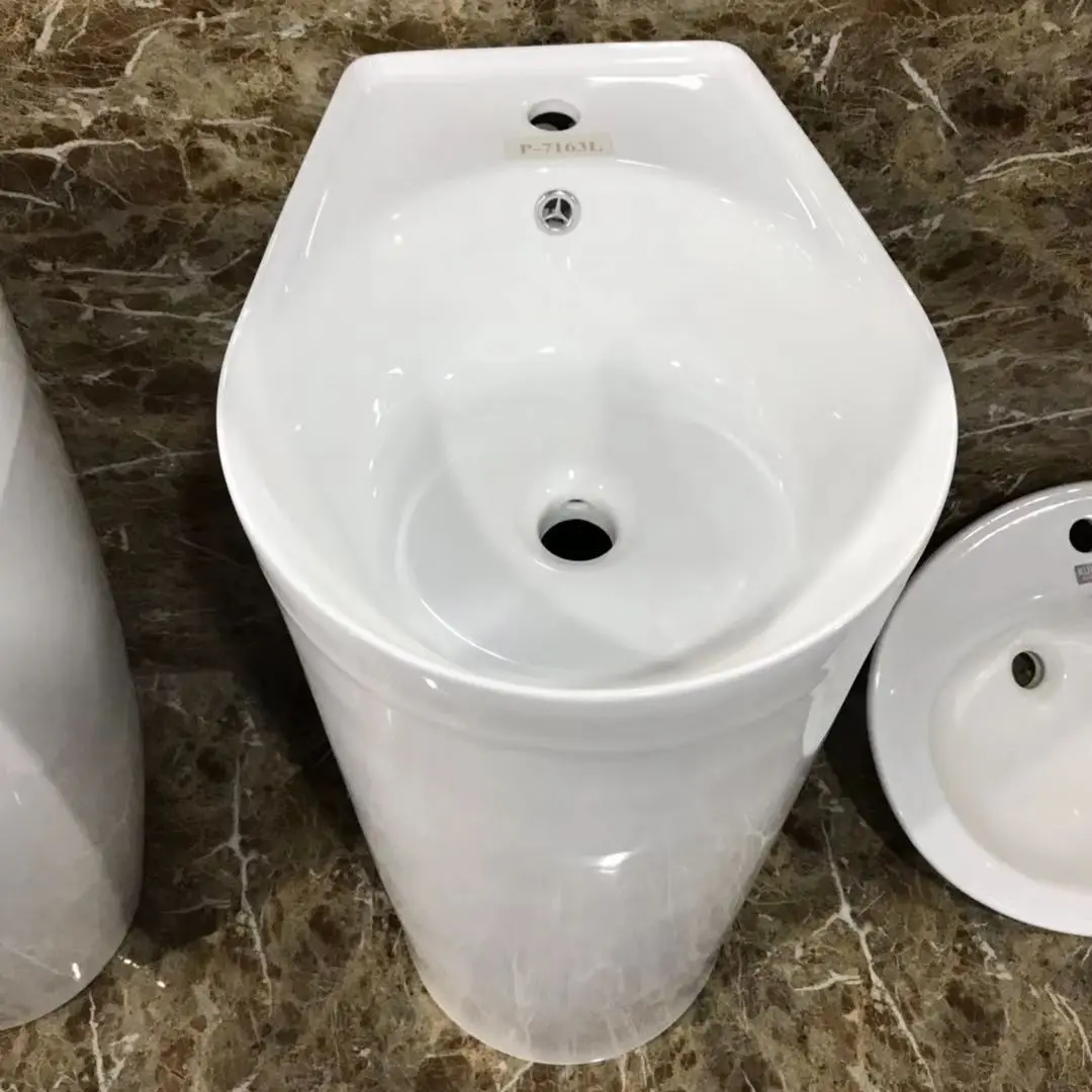 High Quality Floor Mounted Standing Washroom Pedestal Sink Factory Price Customized Hand Wash Basin