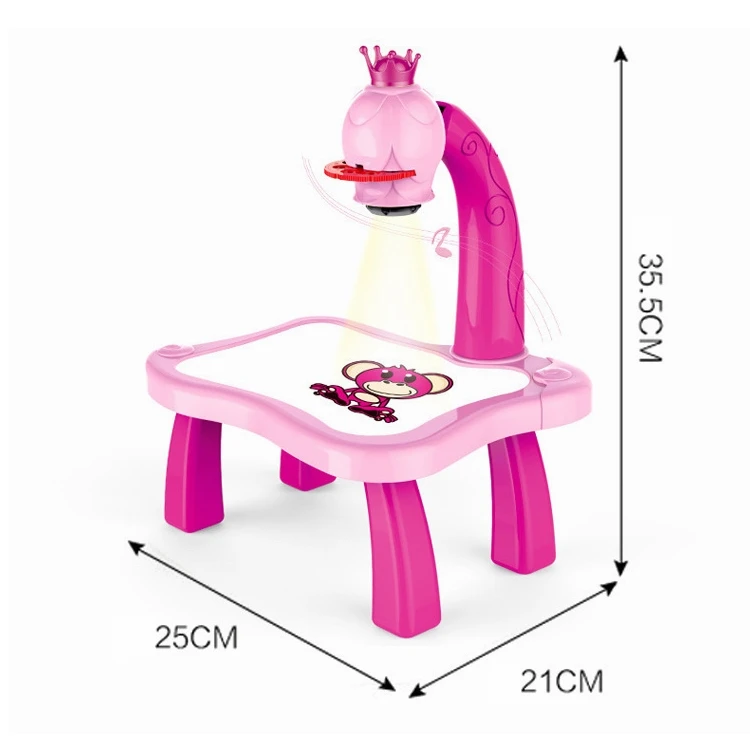 3 in 1 Projector Painting Drawing Table Educational Learning Desk Drawing  Toys with Music for Children